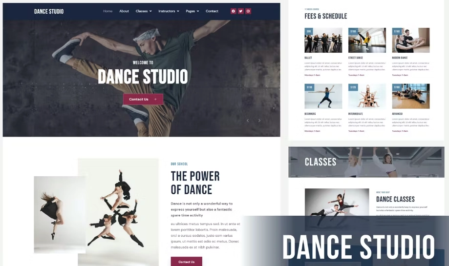 Dance Studio – Elementor Template
