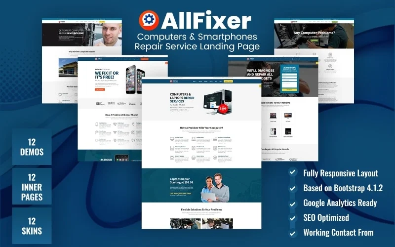 AllFixer – Computers & Smartphones Repair Service WordPress Theme