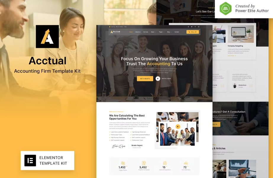 Acctual – Accounting Firm Elementor Template