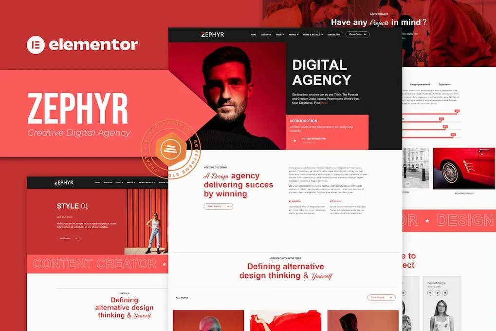 Zephyr – Creative Digital Agency Elementor Template