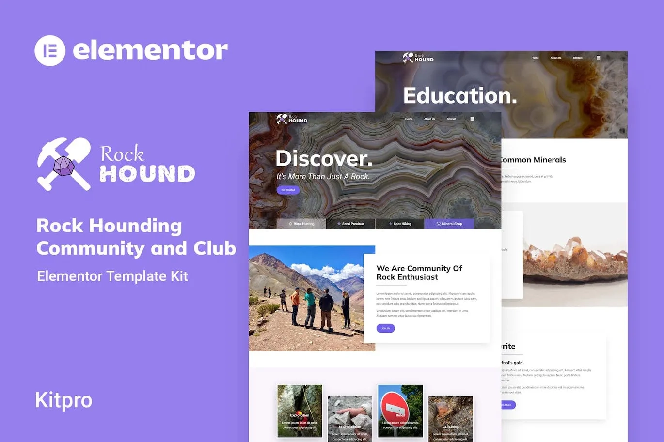Rockhound – Rock Hounding Community Club Elementor Template