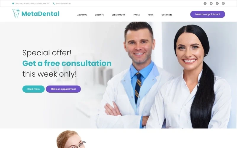 MetaDental – Private Dental Clinic Responsive WordPress Theme