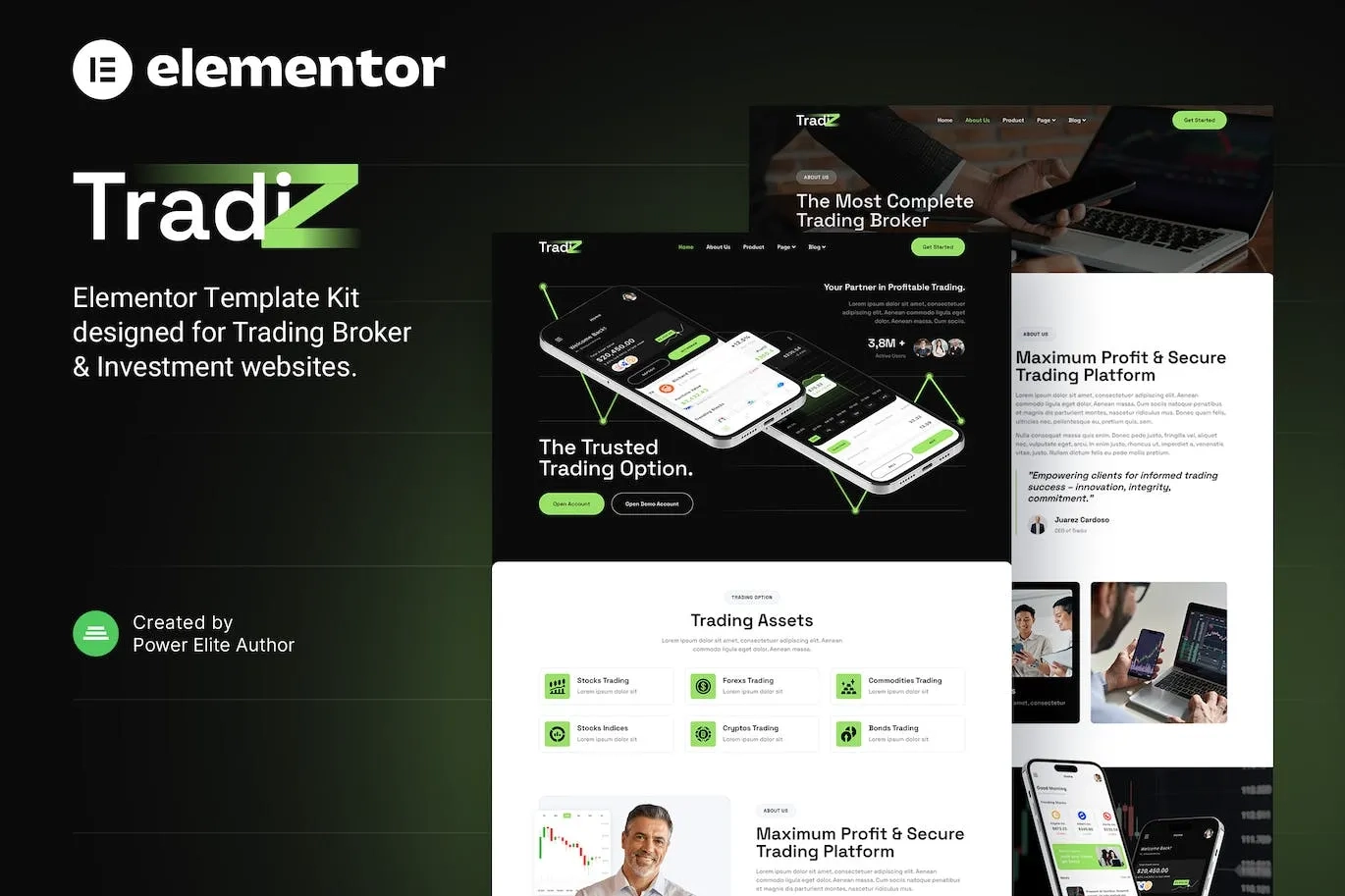 Tradiz – Trading Broker & Investment Elementor Template