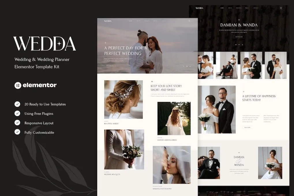 Wedda – Wedding & Wedding Planner Elementor Template