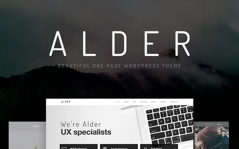 Alder – Modern OnePage WordPress Theme
