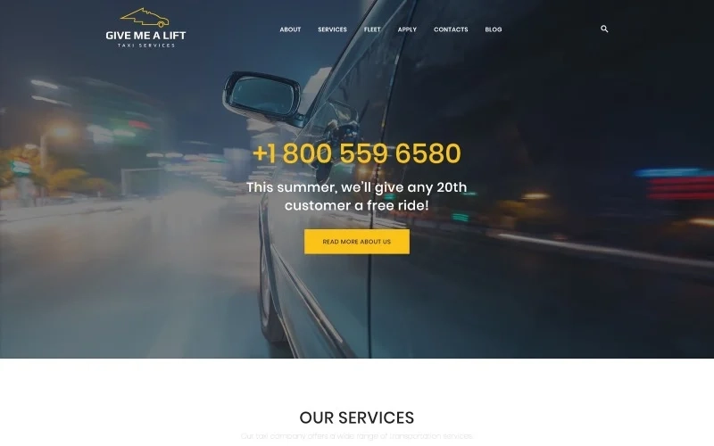 Give Me A Lift – Transportation & Taxi Services WordPress Theme
