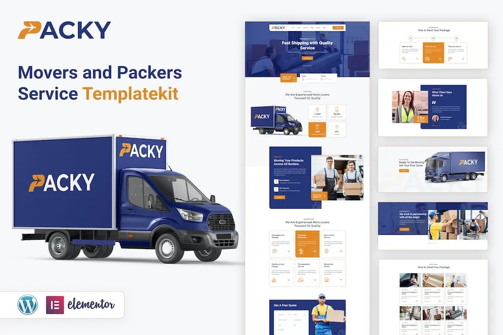 PACKY | Packers & Movers Service Elementor Template