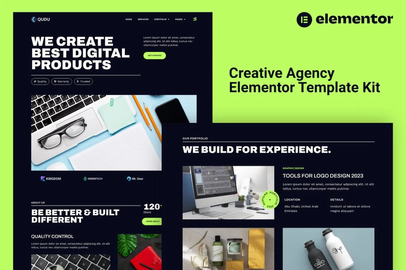 Qudu – Creative Agency Elementor Pro Template