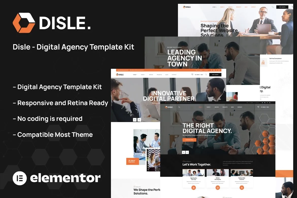 Disle – Digital Agency Elementor Template
