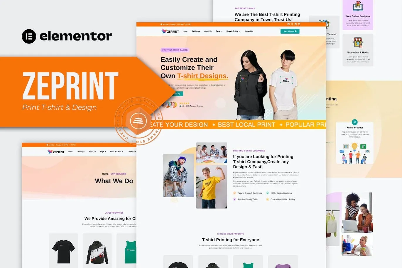 Zeprint – Print T-shirt & Design Elementor Pro Template