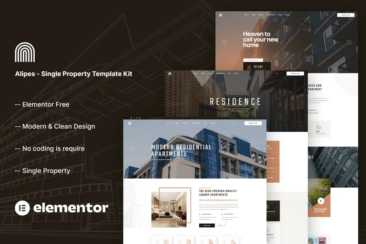 Alipes – Single Property Elementor Template