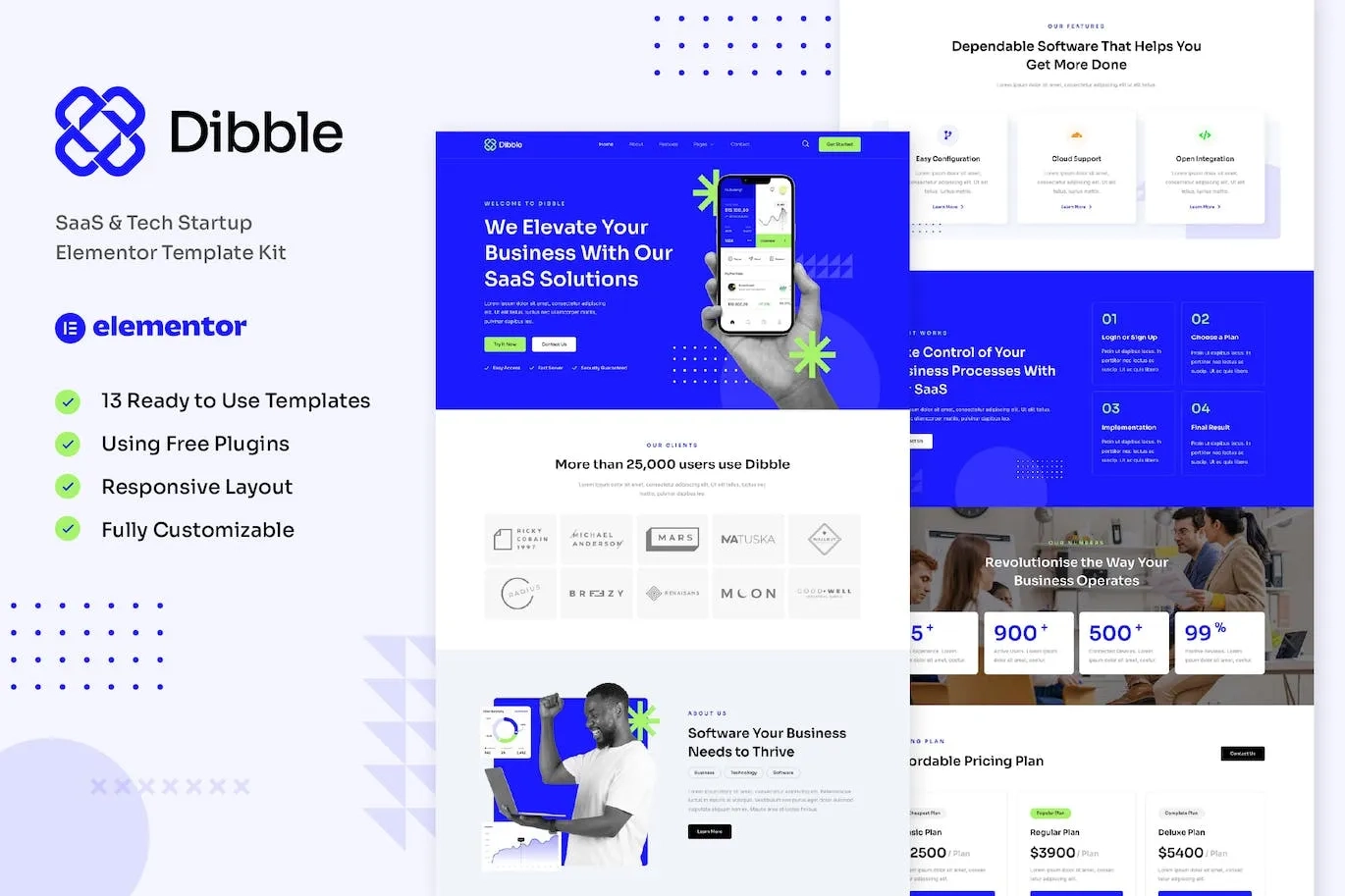Dibble – SaaS & Tech Startup Elementor Template