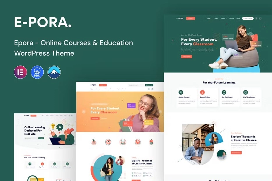 Epora – Online Courses & Education WordPress Theme