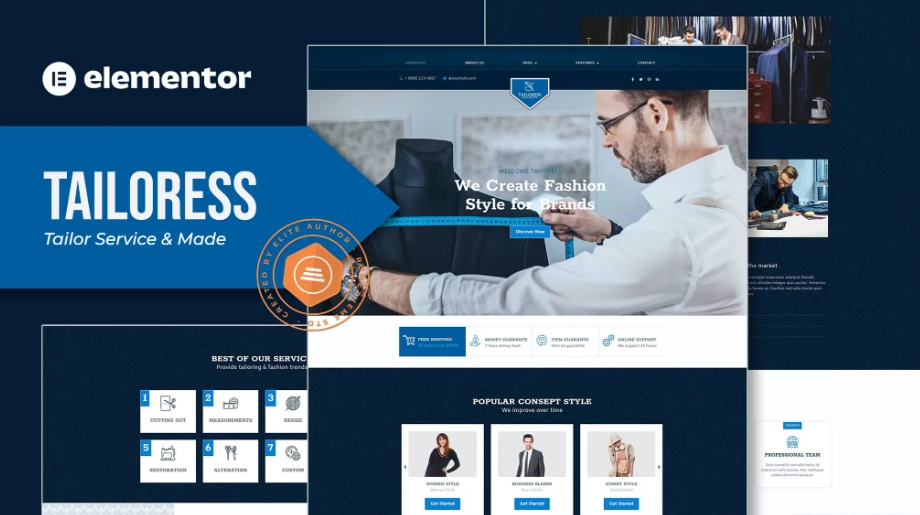 Tailoress – Tailor Service & Made Elementor Template