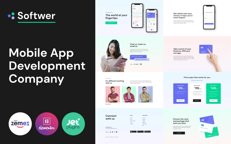 Softwer – Mobile App Development Company Website Template WordPress Theme