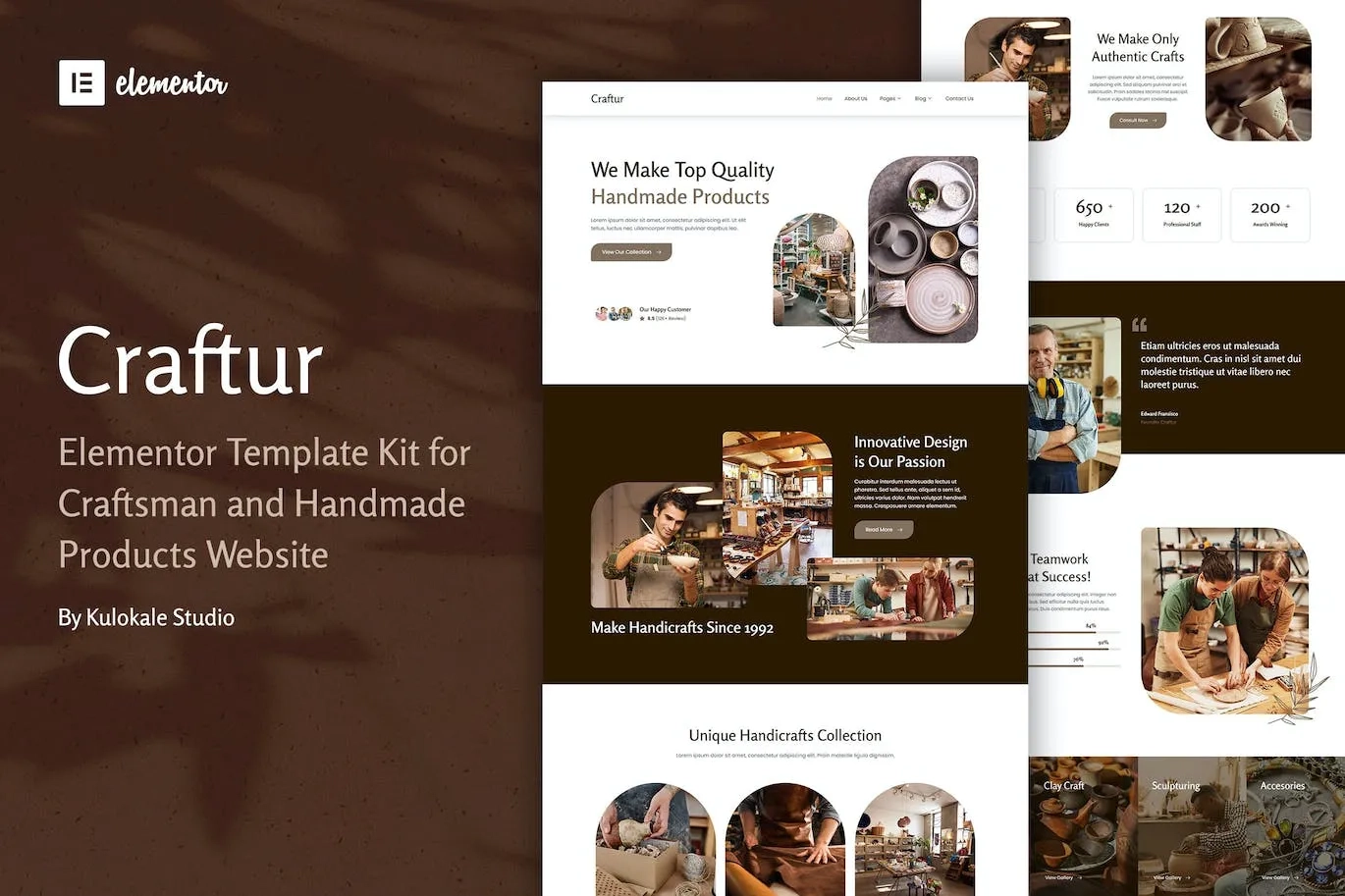 Craftur – Craftsman & Handmade Products Elementor Template