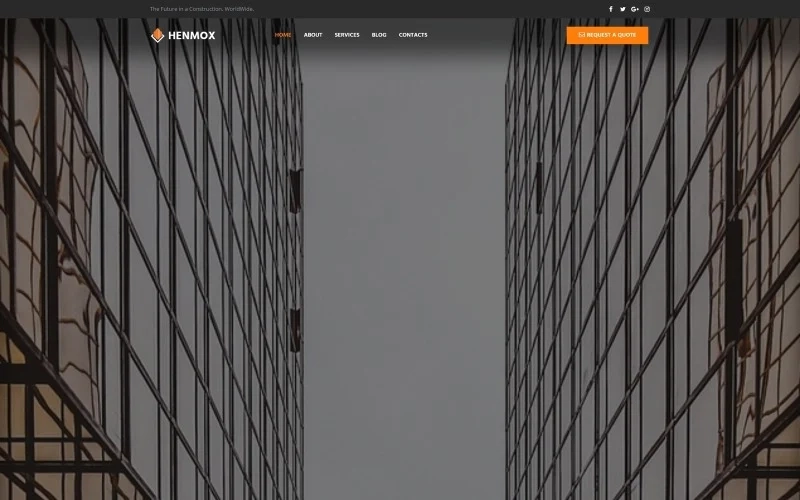 Henmox – Construction Multipurpose Modern WordPress Elementor Theme WordPress Theme