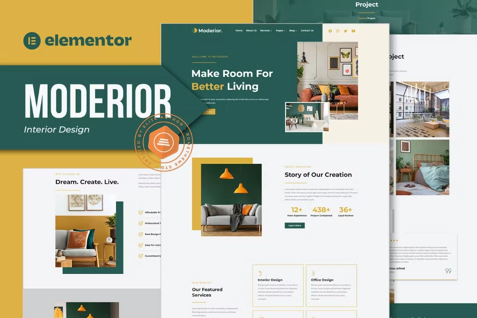 Moderior – Interior Design Elementor Template