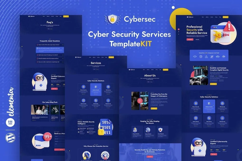 Cybersec – Security Services Elementor Template