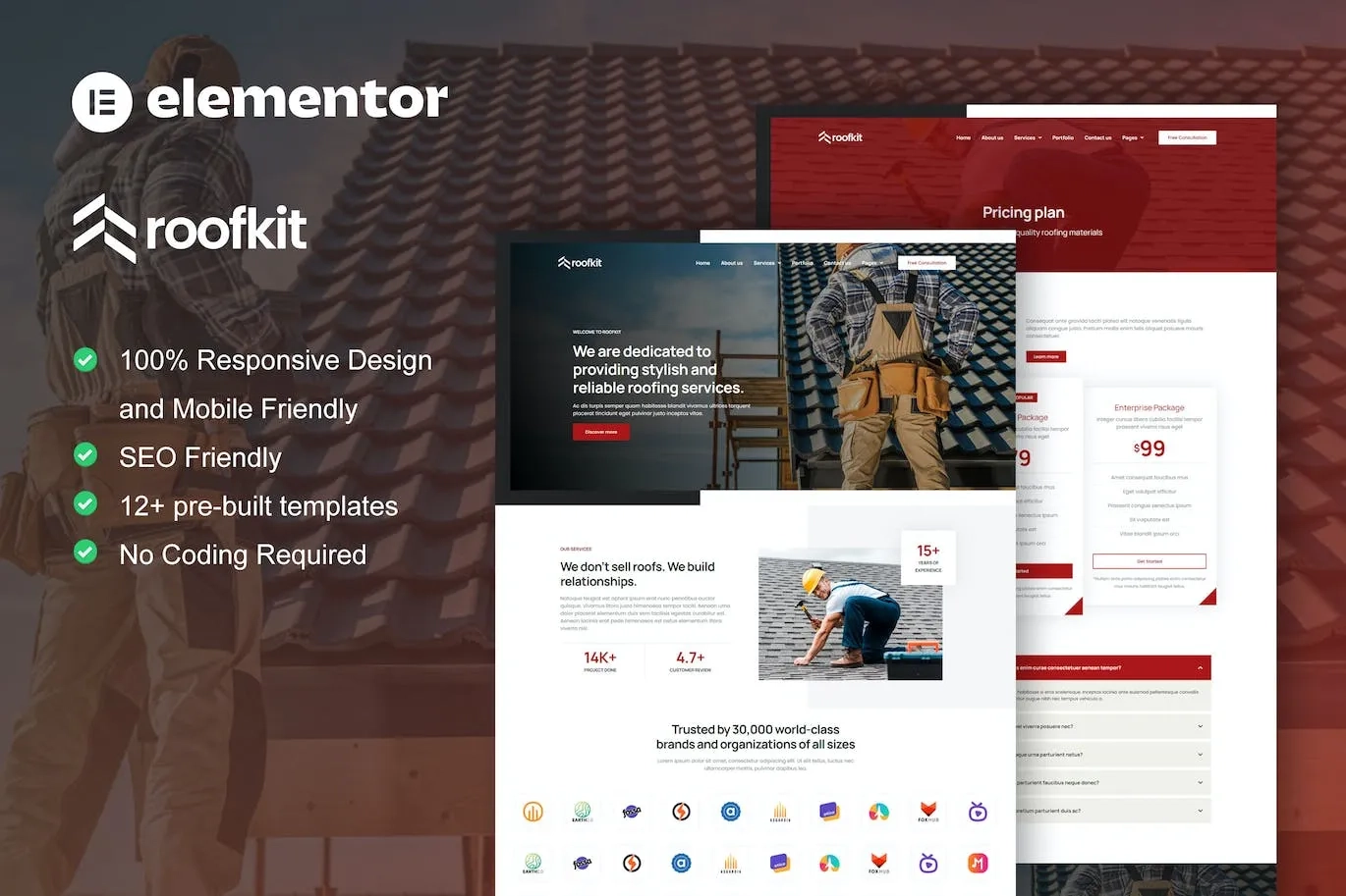 Roof – Roofing Services Elementor Pro Template Kit
