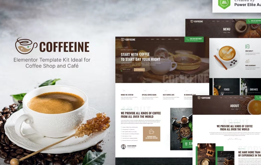 Coffeeine – Coffee Shop & Cafe Elementor Template