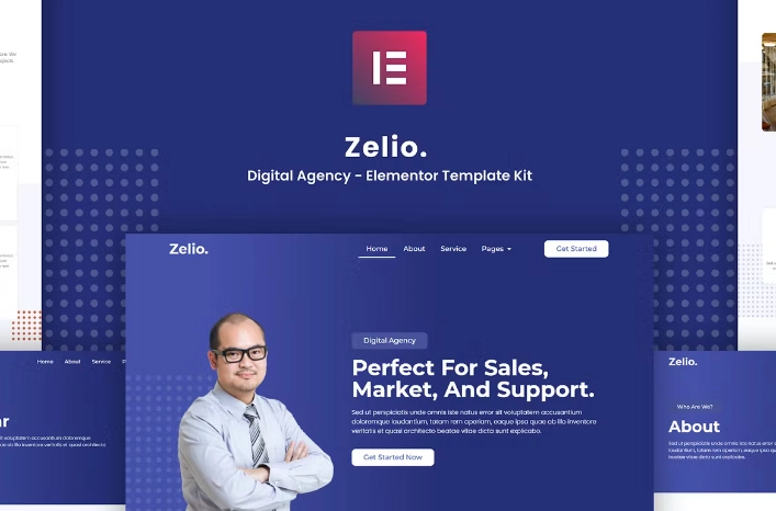Zelio – Digital Agency Elementor Template