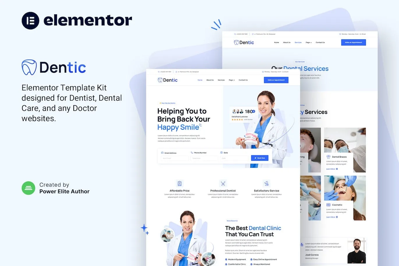 Dentic – Dentist & Dental Clinic Elementor Template