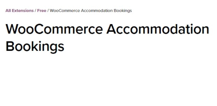 WooCommerce Accommodation Bookings