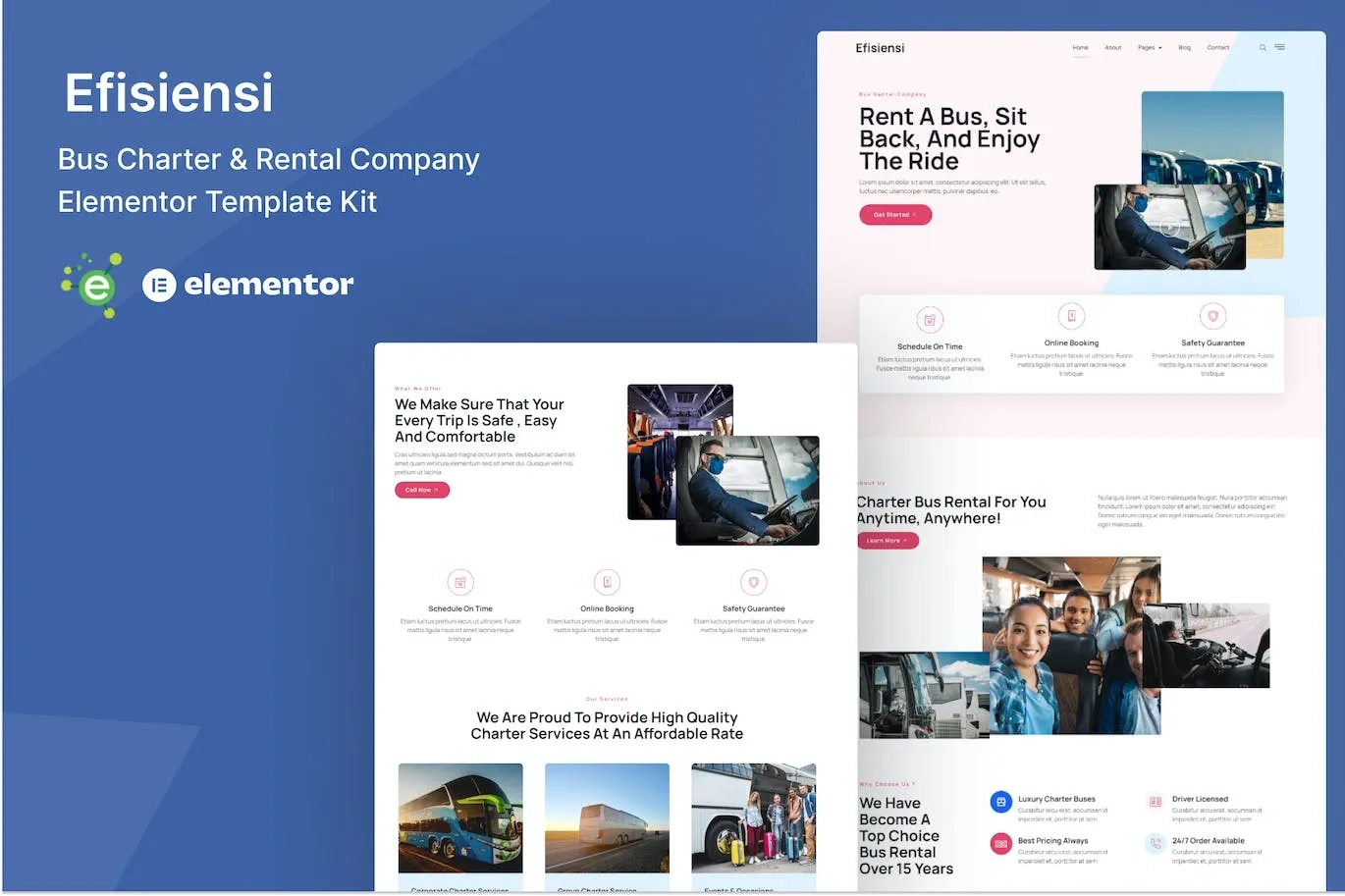 Efisiensi – Bus Charter & Rental Company Elementor Template
