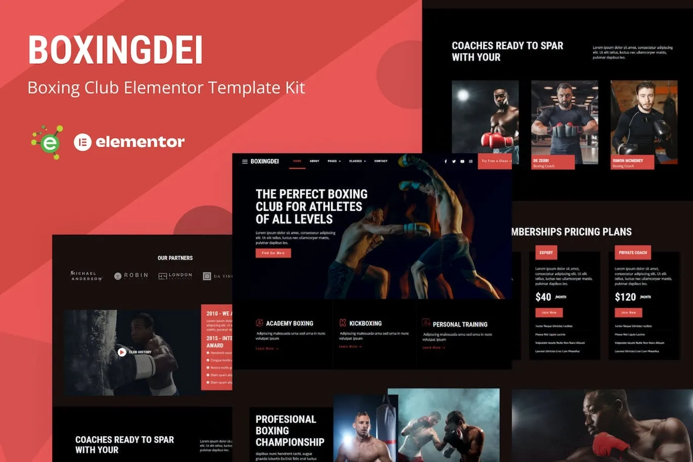 Boxingdei – Boxing Club Elementor Pro Template