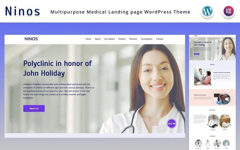 Ninos – Multipurpose Medical Landing page Elementor WordPress Theme