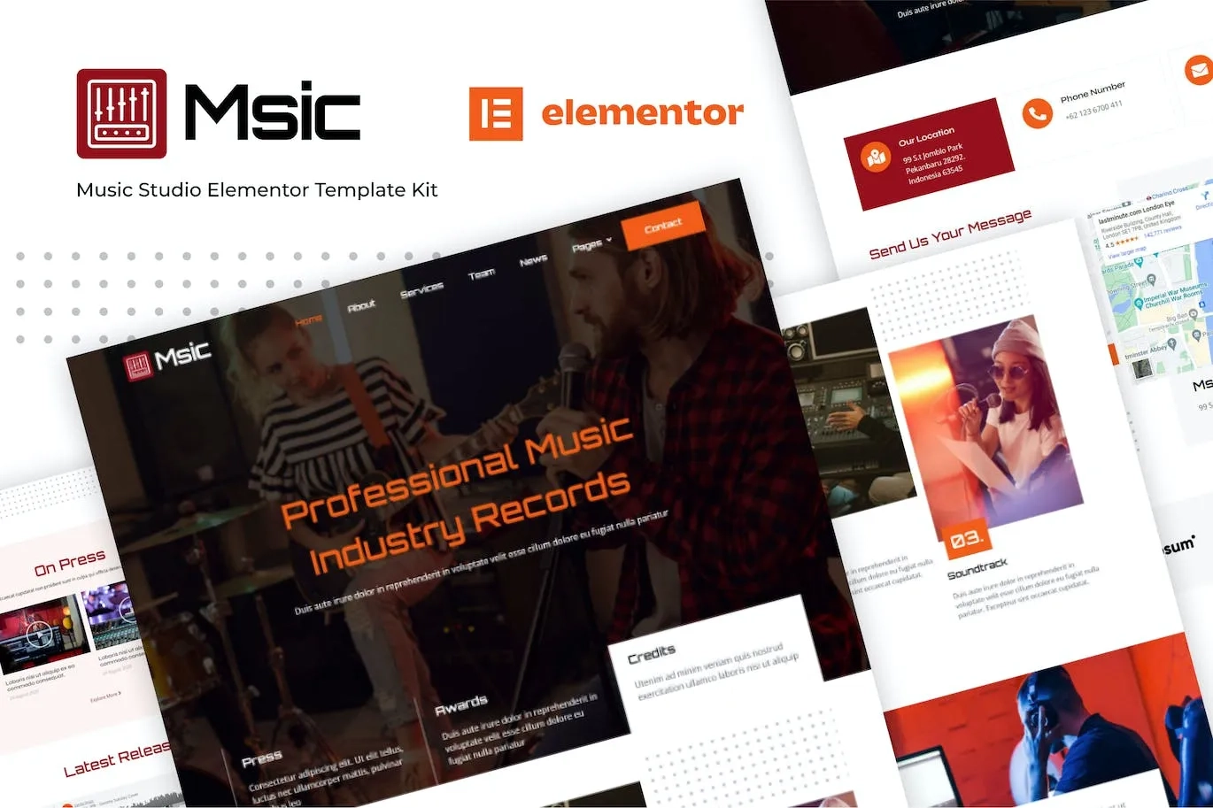 Msic – Music Studio Elementor Template
