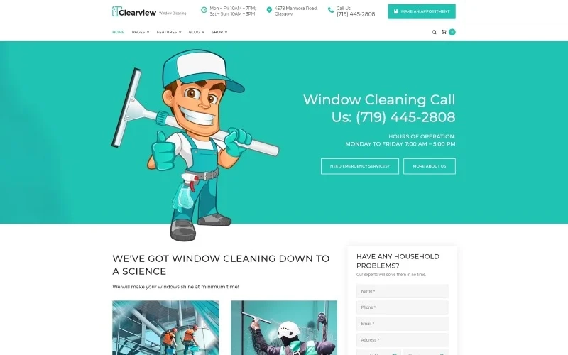 Clearview – Window Cleaning Services WordPress theme WordPress Theme