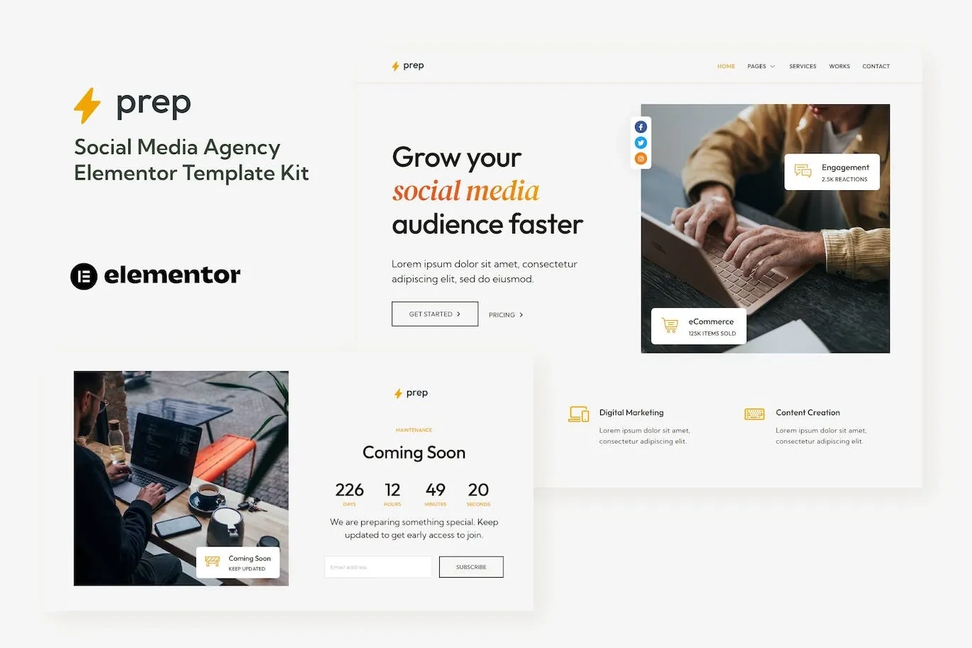 Prep – Social Media Agency Elementor Template