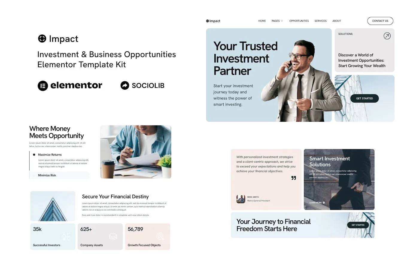 Impact – Investment & Business Opportunities Elementor Template