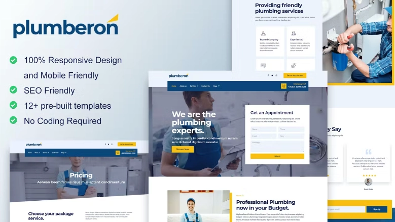 Plumberon – Plumbing Service Elementor Template