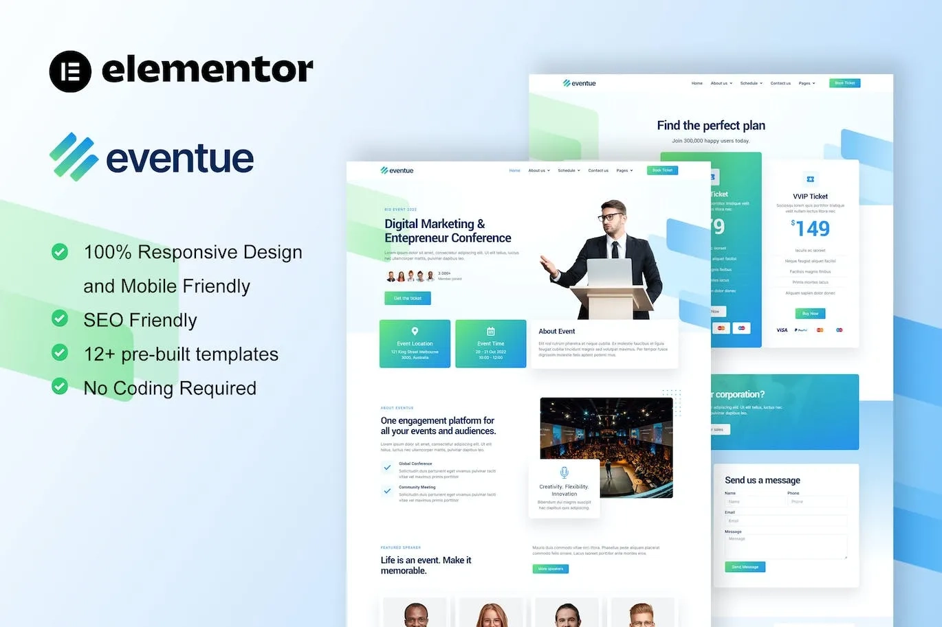 Eventue – Event & Conference Elementor Template