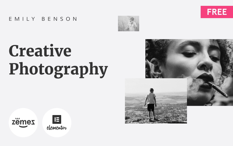 Emily Benson – Free Photography One Page WordPress Theme