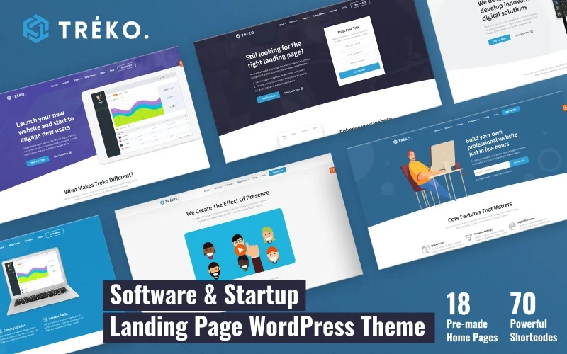 Treko – Startup and Software Landing WordPress Theme