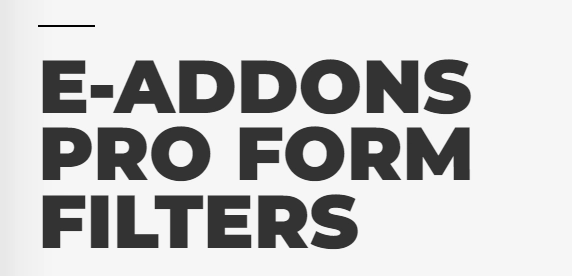 e-addons PRO FORM FILTERS