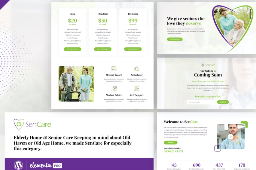 SenCare – Elderly Care Elementor Template
