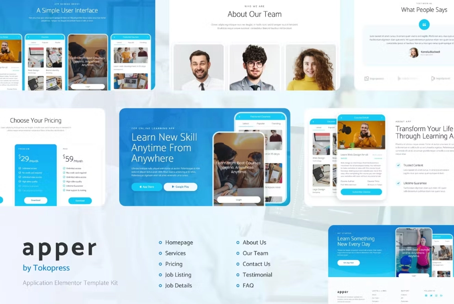 Apper | Mobile App & SaaS Startup Elementor Template