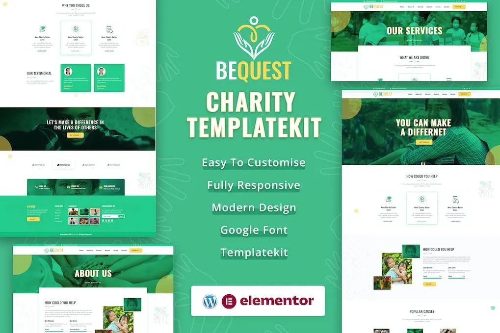 BEQUEST | Nonprofit Charity & Donation Elementor Template