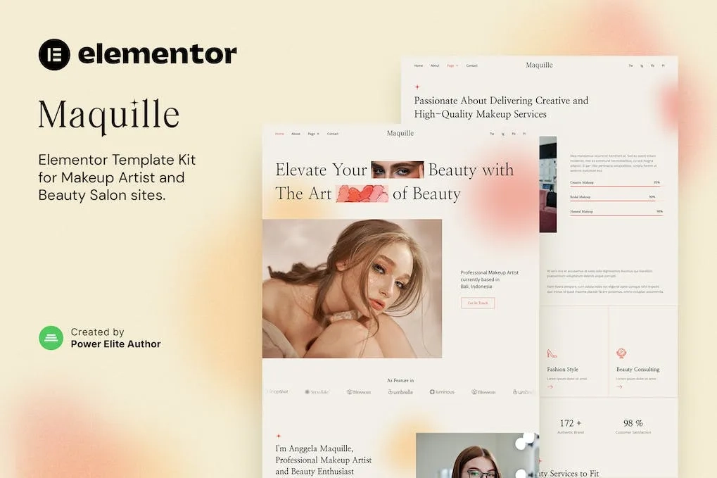 Maquille – Makeup Artist & Hair Stylist Elementor Template