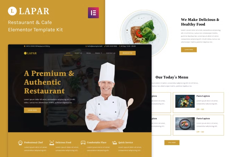 Lapar – Restaurant & Cafe Elementor Template