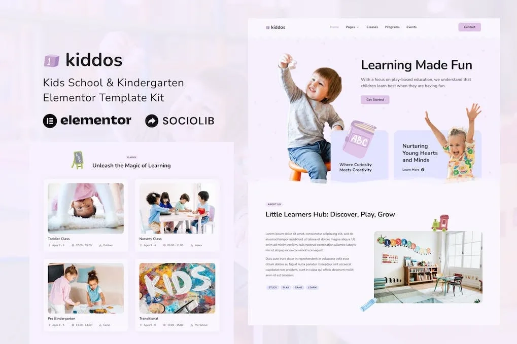 Kiddos – School & Kindergarten Elementor Template
