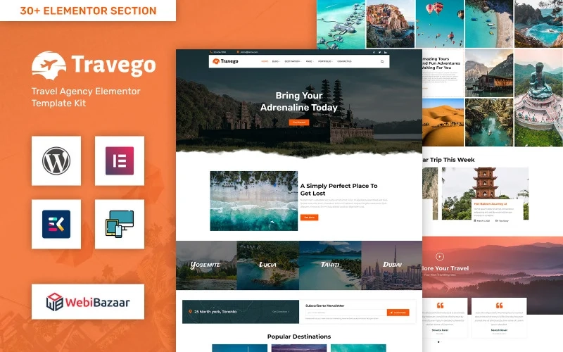 Travego – Tour & Travel Agency Template WordPress Theme