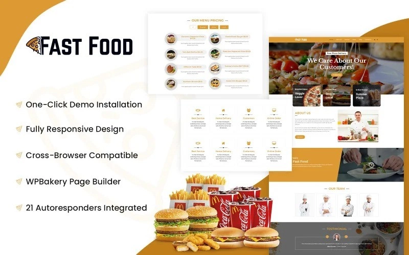 Fast Food – Food Restaurant Website WordPress Theme