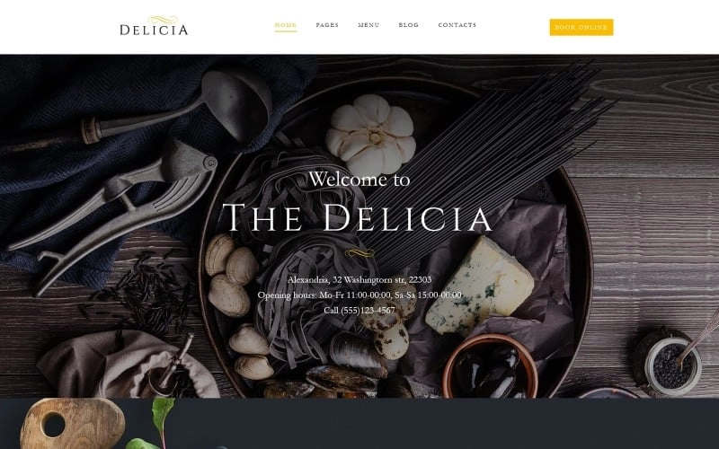 Delicia – Restaurant Responsive WordPress Theme