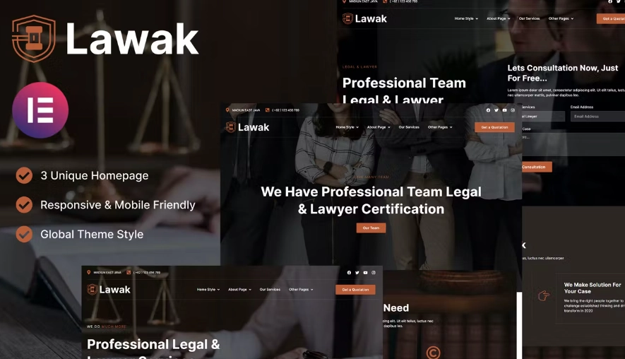 Lawak – Legal & Lawyer Services Elementor Template